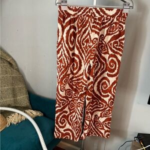 Christian Siriano Red and White Patterned Pants